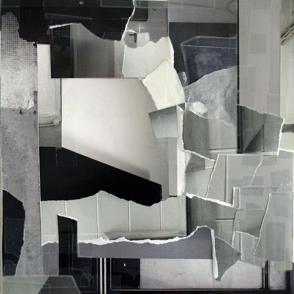 zelle und welt n° 02 01 / Ohne Titel, 2010,Fotografie, Klebeband, Laserprint,30 x 30 cm