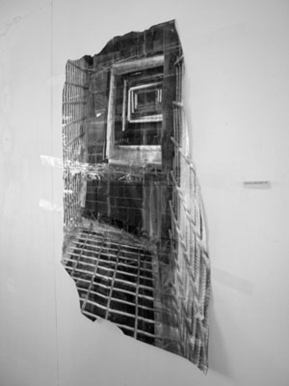 zelle und welt n°_0 02, 2010,Laserprint, Klebeband