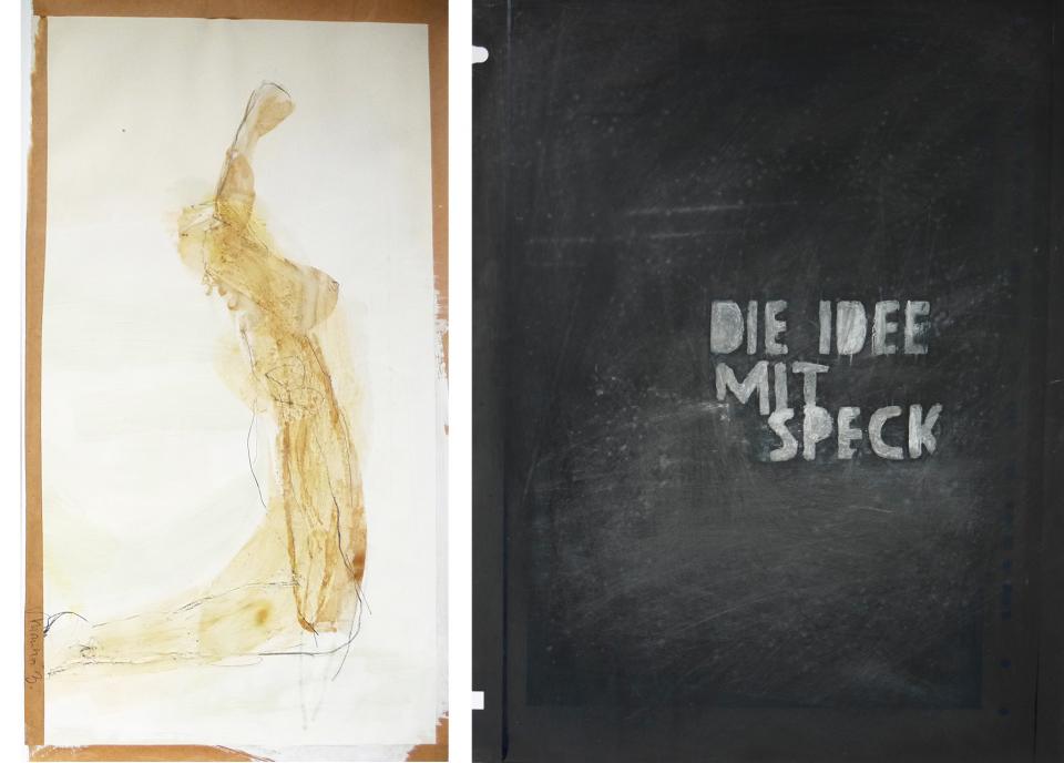 AscheSameWerde, 2009,Bienenwachs auf Papier, Pigment auf Offsetfolie,51 x 40 cm