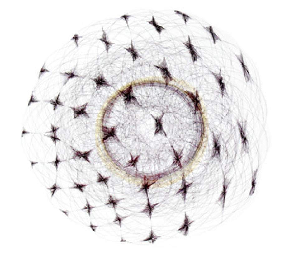 2008 Zeichnungen I  # 05 Sylphe 740, 2008,Kugelschreiber, Buntstift auf Papier,50 x 65 cm