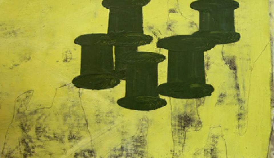  2005-2006  01 o.T., 2006,Ölfarbe, Graphit und Wachs auf Papier,29 x 50 cm