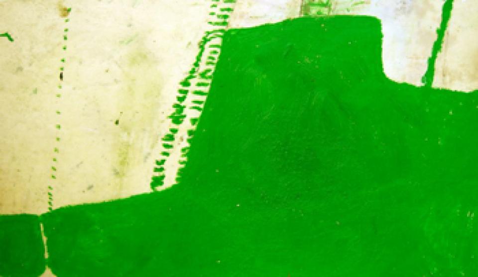  2005-2006  02 o.T., 2006,Ölfarbe, Graphit und Wachs auf Papier,29 x 50 cm