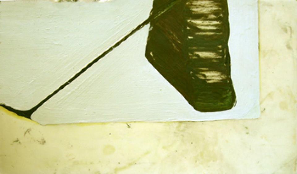  2005-2006  04 o.T., 2006,Ölfarbe, Graphit und Wachs auf Papier,29 x 50 cm