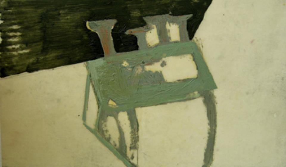  2005  05 o.T., 2005,Ölfarbe, Graphit und Wachs auf Papier,24 x 43 cm