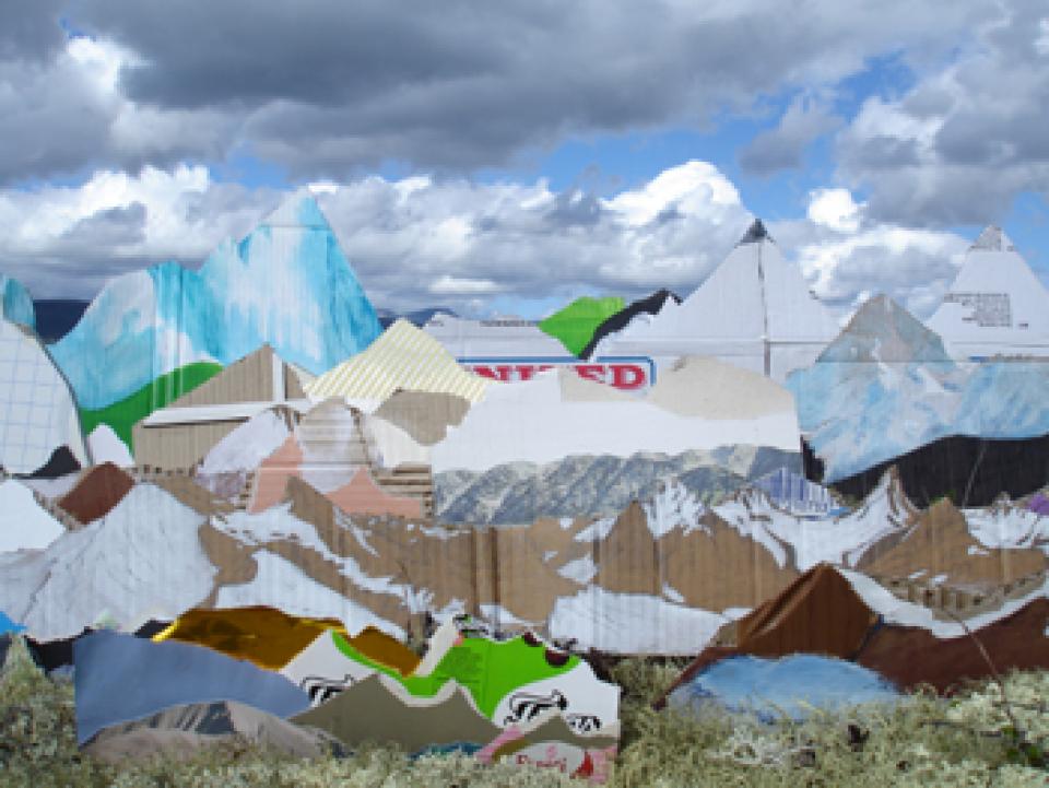 pimp the mountains # 06 Bergwanderung, 2007,Photoserie / Bild # 01,temporäre Installationen, Norwegen