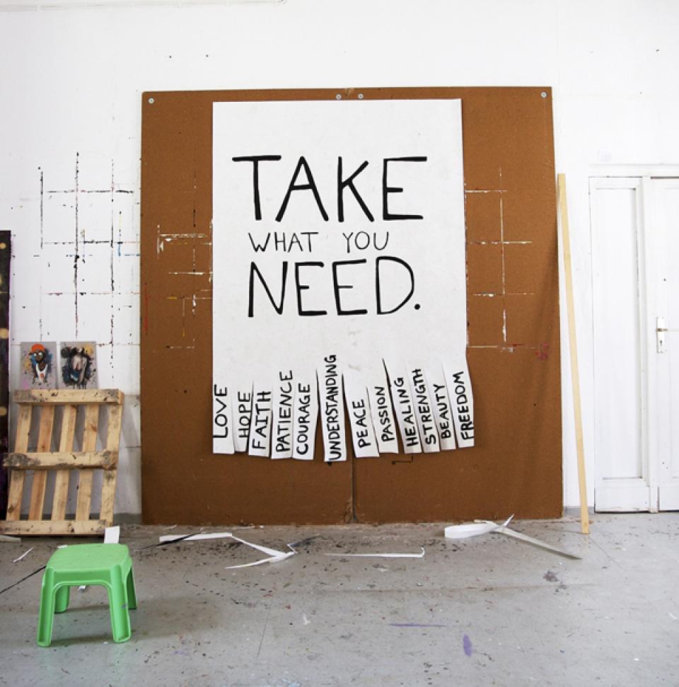 Take the Lot, 2012,Öl auf Papier,200 x 150 cm