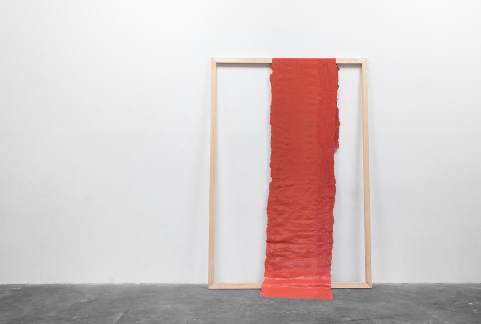 ohne Titel (290214), 2014,Acrylfarbe, Holzleisten,300 x 210 cm