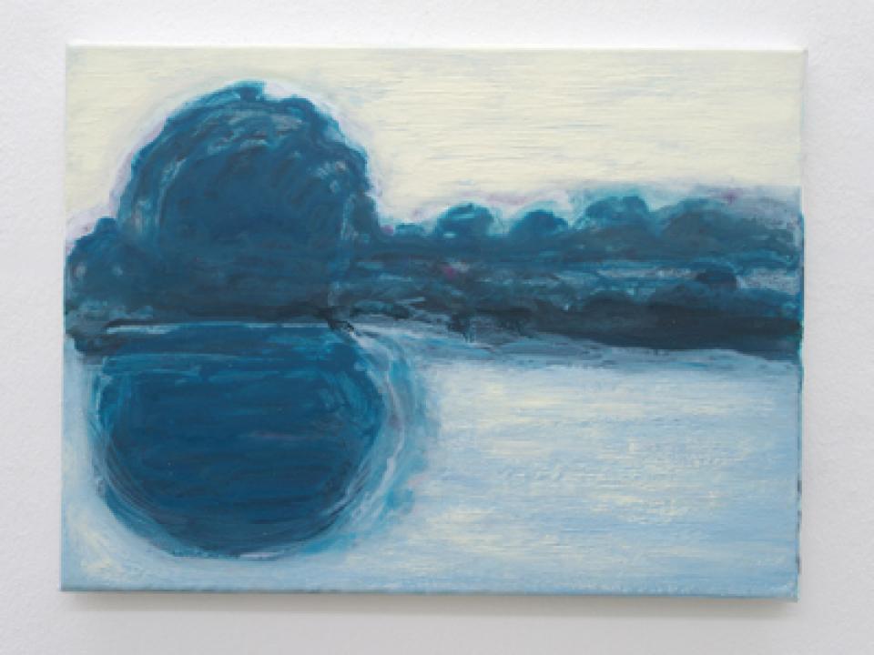  Landschaft/Malerei  Landschaft, blau, 2009,Acryl/Öl auf Leinwand,30 x 40 cm