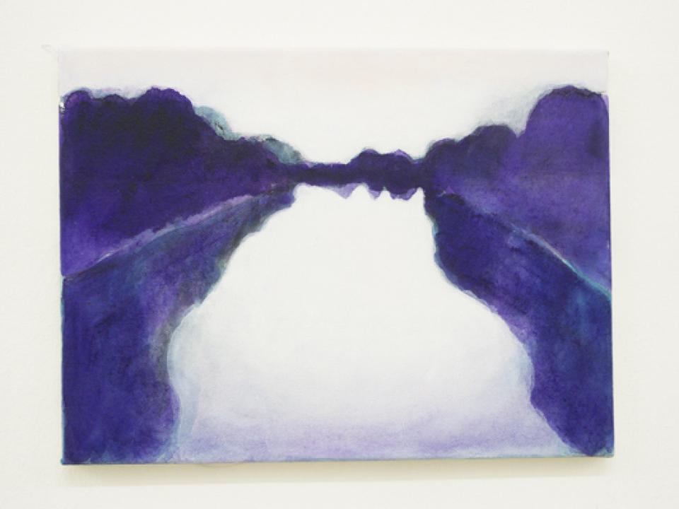  Landschaft/Malerei  Spiegelung, violett, 2011,Acryl auf Leinwand,30 x 40 cm