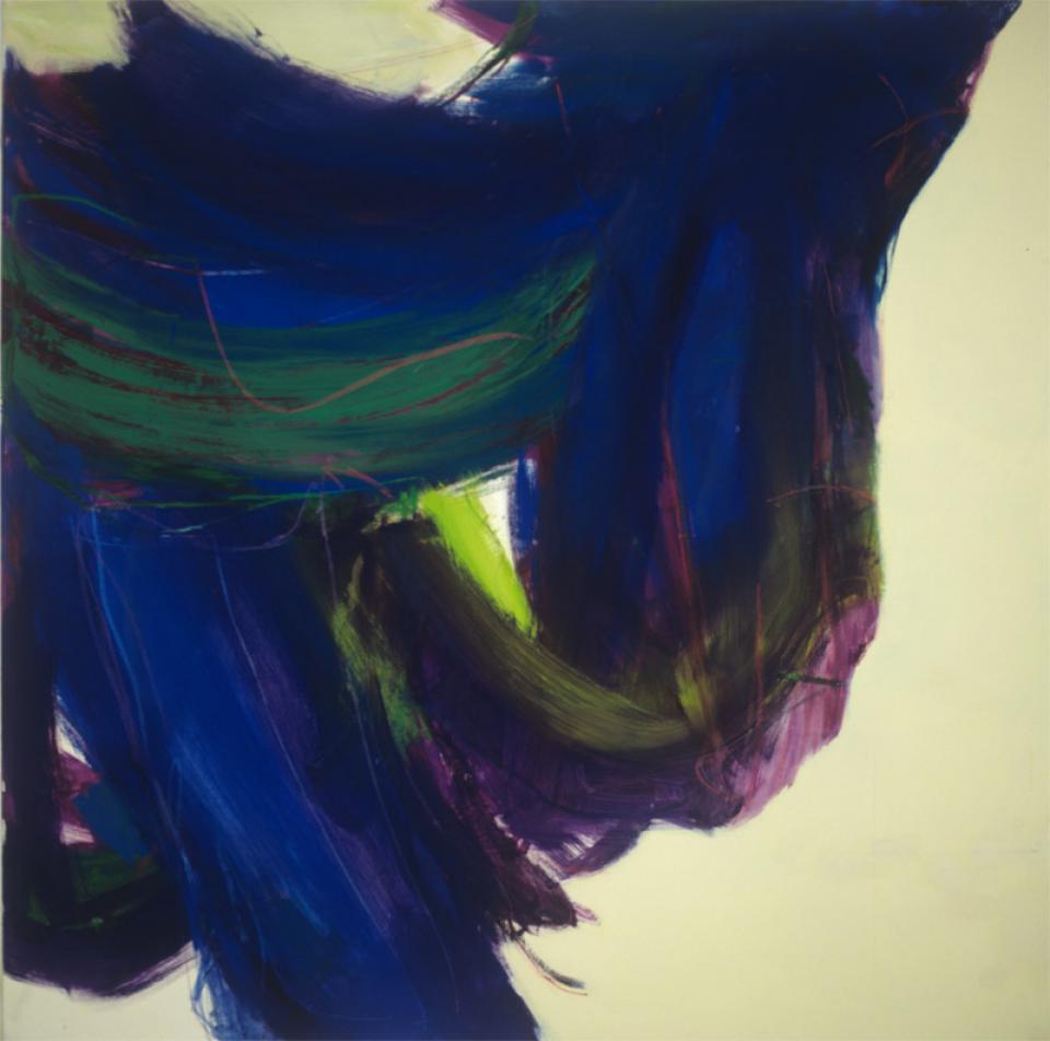 1998 o.T., 1998,Öl/Ölkreide auf Nessel,160 x 160 cm