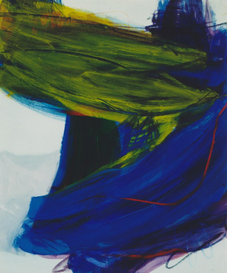 1998 o.T., 1998,Öl/Ölkreide auf Nessel,100 x 120 cm