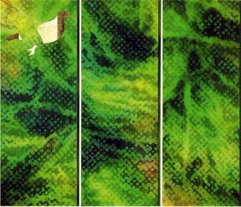 So trägt man Tiere III,mixed technique on wood, woodcut,120 x 135 x 4,5 cm 