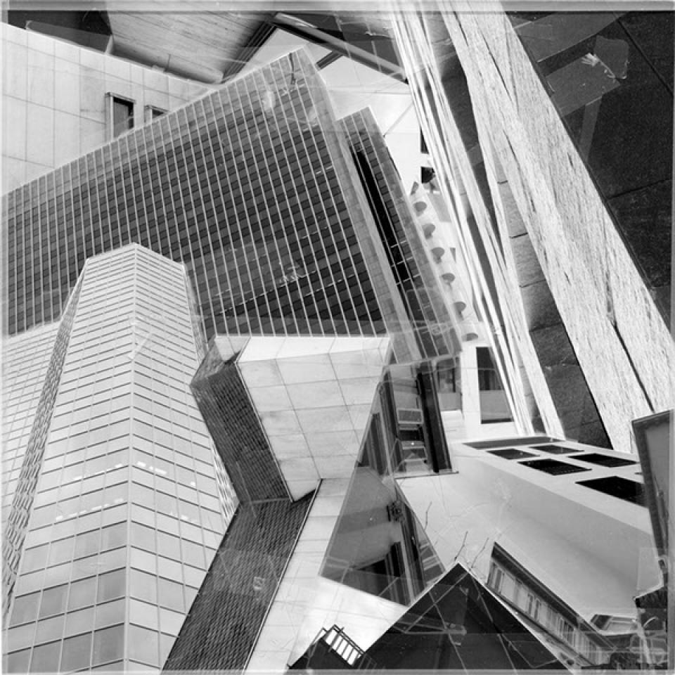 Schwindel der Freiheit II 04, 2011,Fotografie, Klebeband,30 x 30 cm