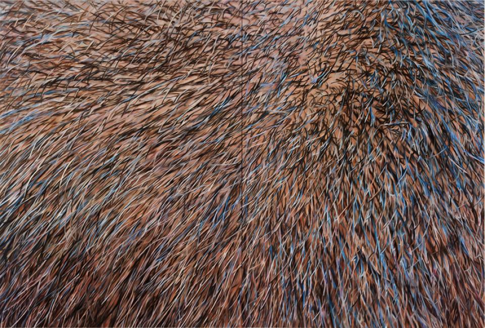 01 // Blow Up 03 // Ohne Titel (H II) , 2010/11,Öl und Acryl auf Nessel, 2-teilig,270 x 400 cm