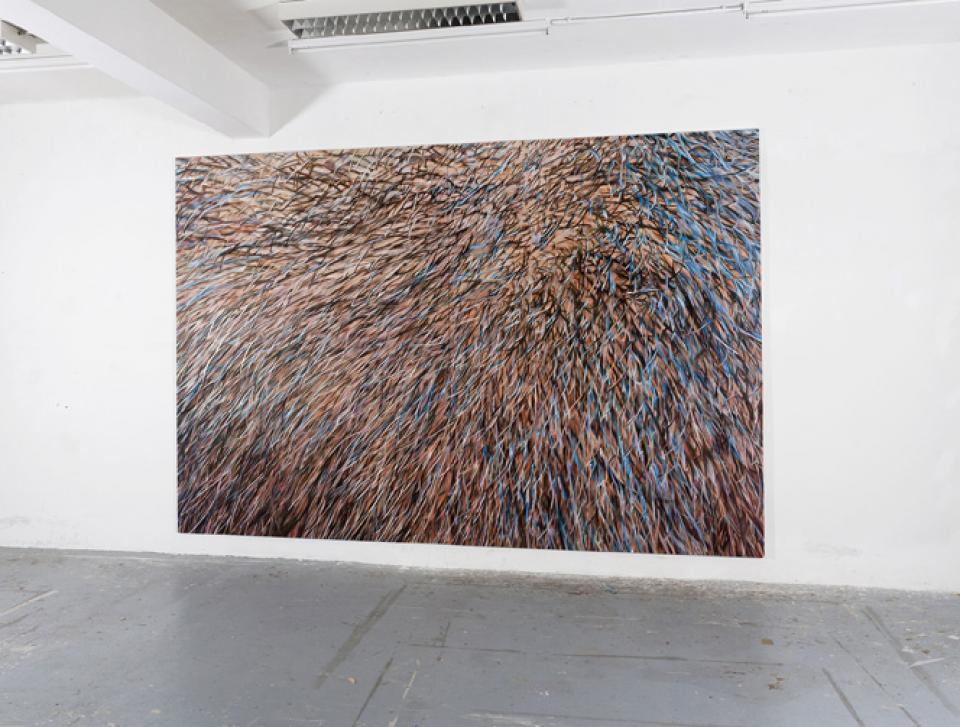 01 // Blow Up 04 // Ohne Titel (H II), 2010/11,Öl und Acryl auf Nessel, 2-teilig,270 x 400 cm