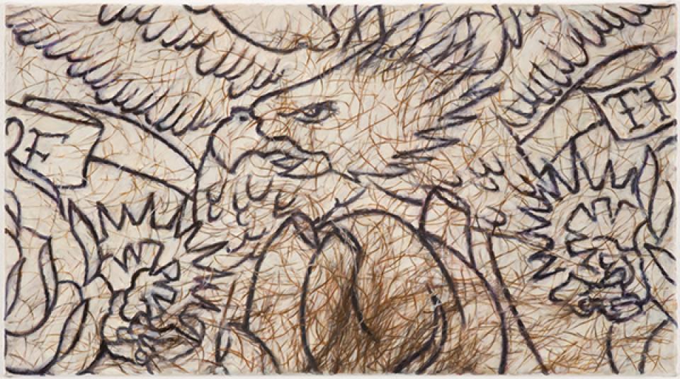 01 // Blow Up 05 // Ohne Titel (BT I), 2010,Öl und Acryl auf Leinwand,25 x 45 cm