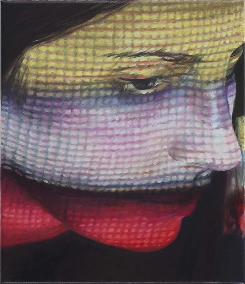 04 // Gesichtsausschnitte 01 // Ohne Titel (GA XIII), 2011,Öl auf Leinwand,28 x 24 cm