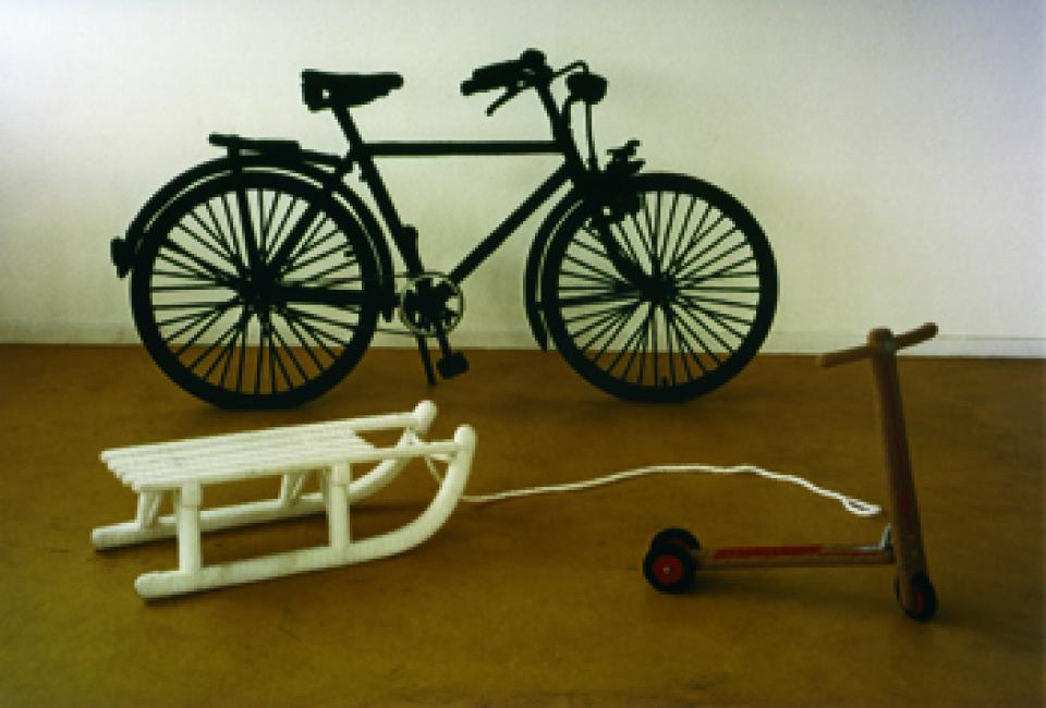 Häkelarbeiten # 02 // Fahrrad, Schlitten, Roller, 1999