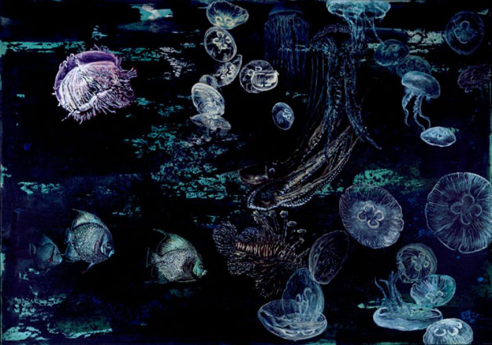 Vieques III, 2010,Acryl/Öl auf Leinwand,162 x 230 cm