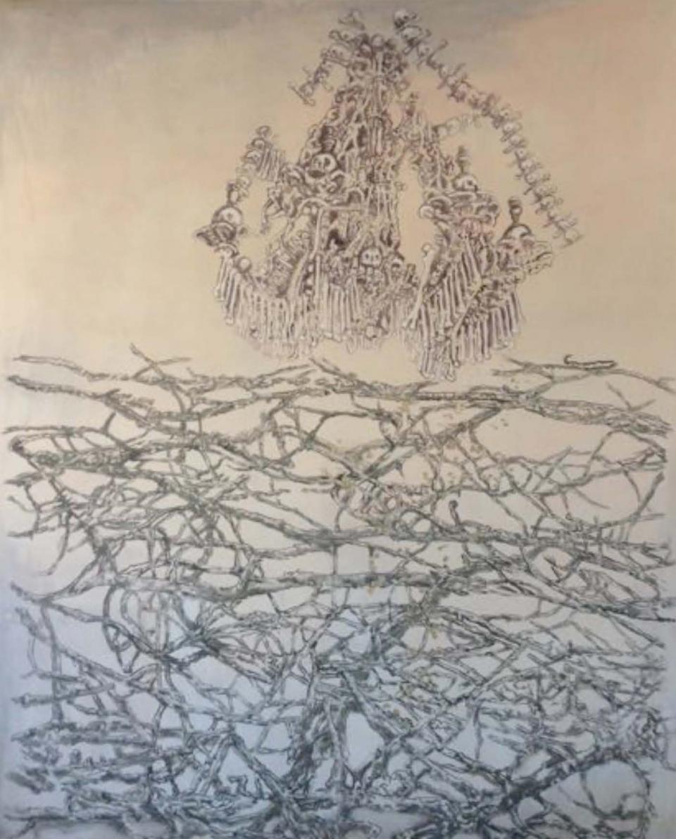 Krypto Game, 2017,Acryl auf Leinwand,300 x 250 cm