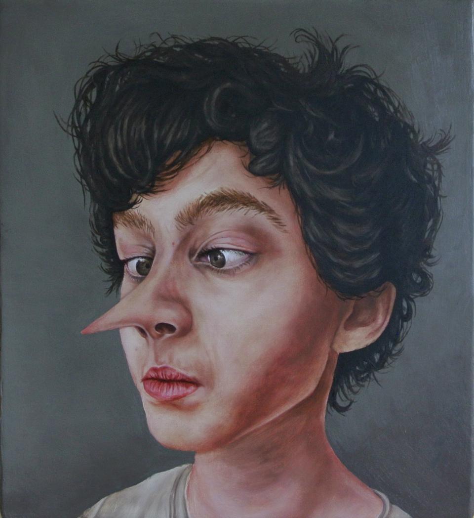 WHAT !?!, 2017,Öl auf Leinwand,38 x 33 cm